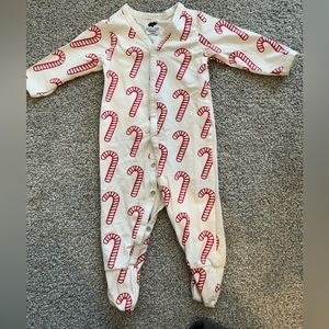 Monica & Andy Candy Cane Footie 3-6 months